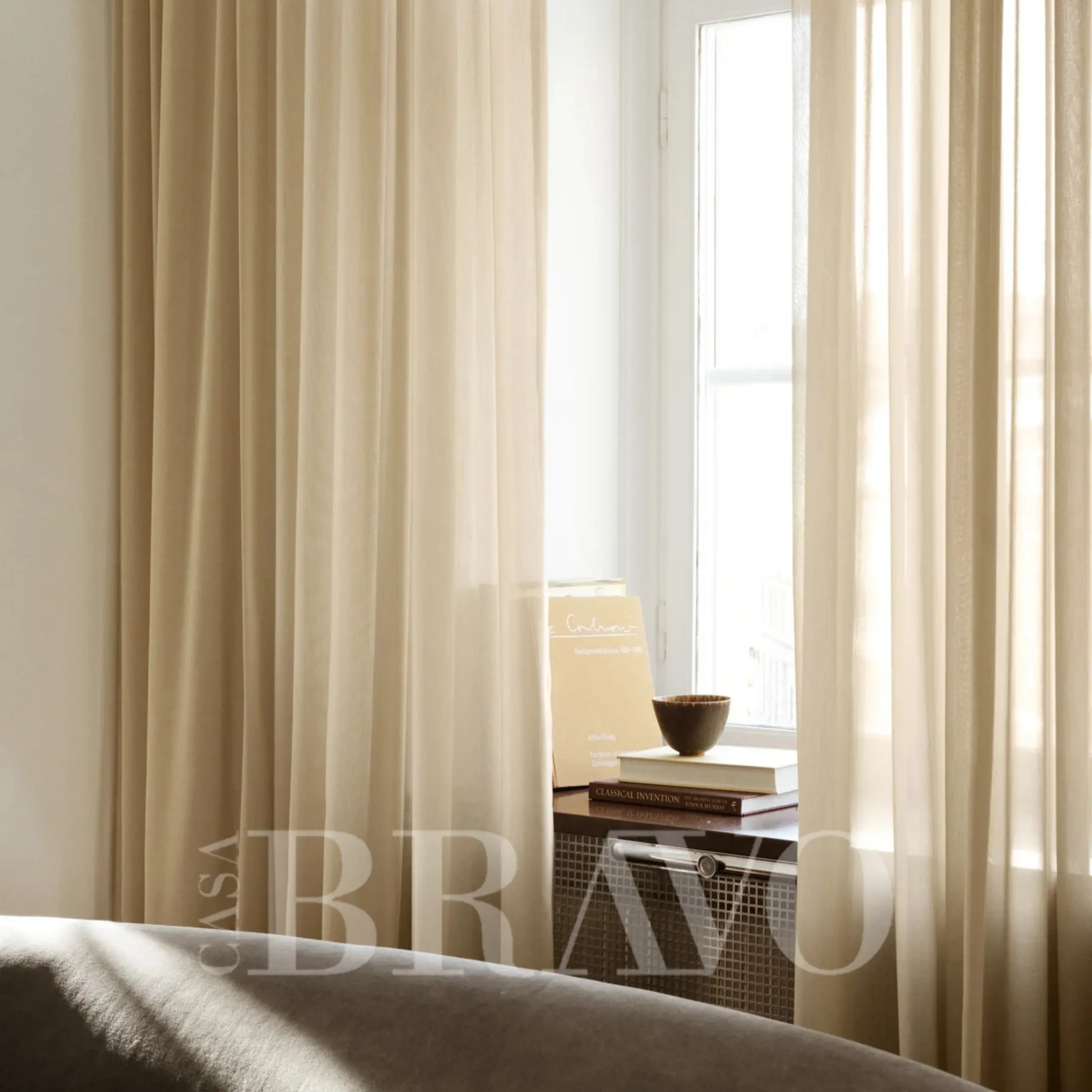 Curtivns Premium Beige Sheer Curtains – Light Filtering Elegance for Modern Interiors