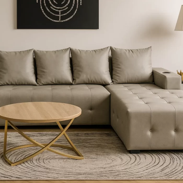 Lannie Leather Left Corner Sofa