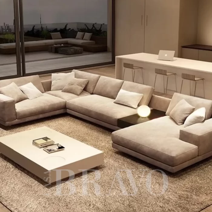 Eterno U-Shaped Sofa with Console