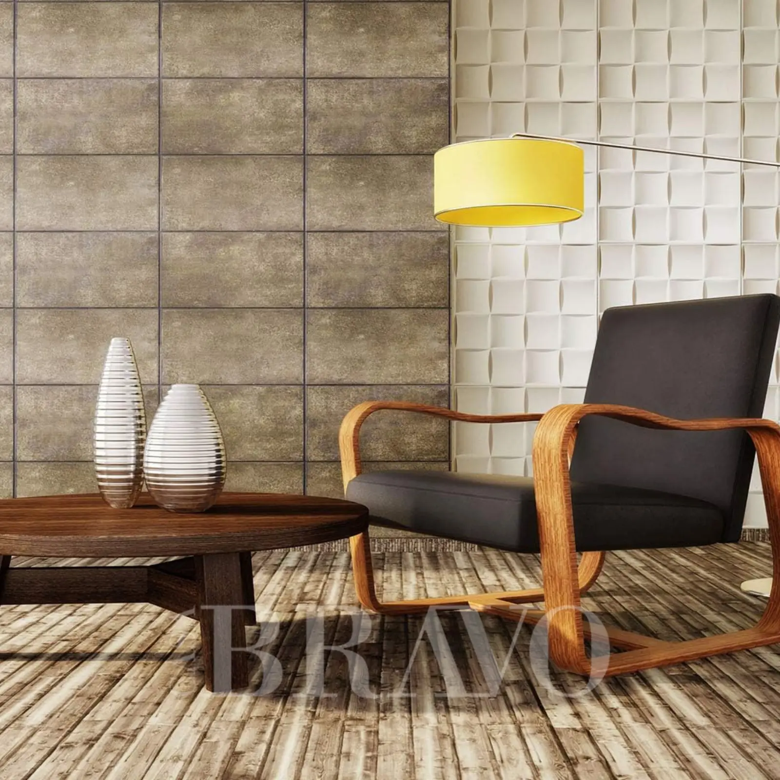 3D Curved Square Wall Panel – Modern Decorative Wall Cladding  - 50*50 Cm