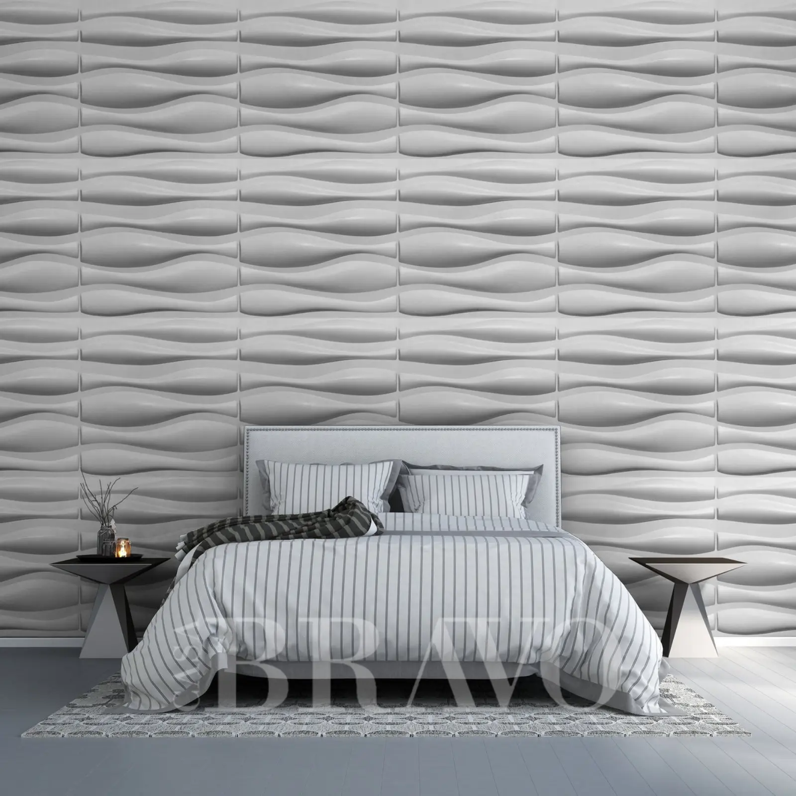 3D Wave Design Wall Panel – Modern Decorative Wall Cladding for Home & Office  - 50*50 Cm