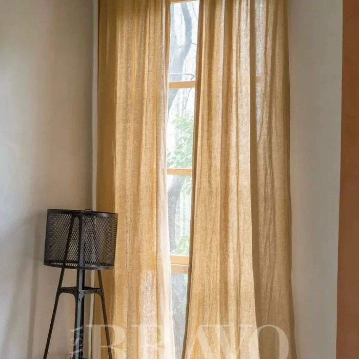 Natural Linen-Look Curtains - Semi-Sheer Light Filtering Window Panels