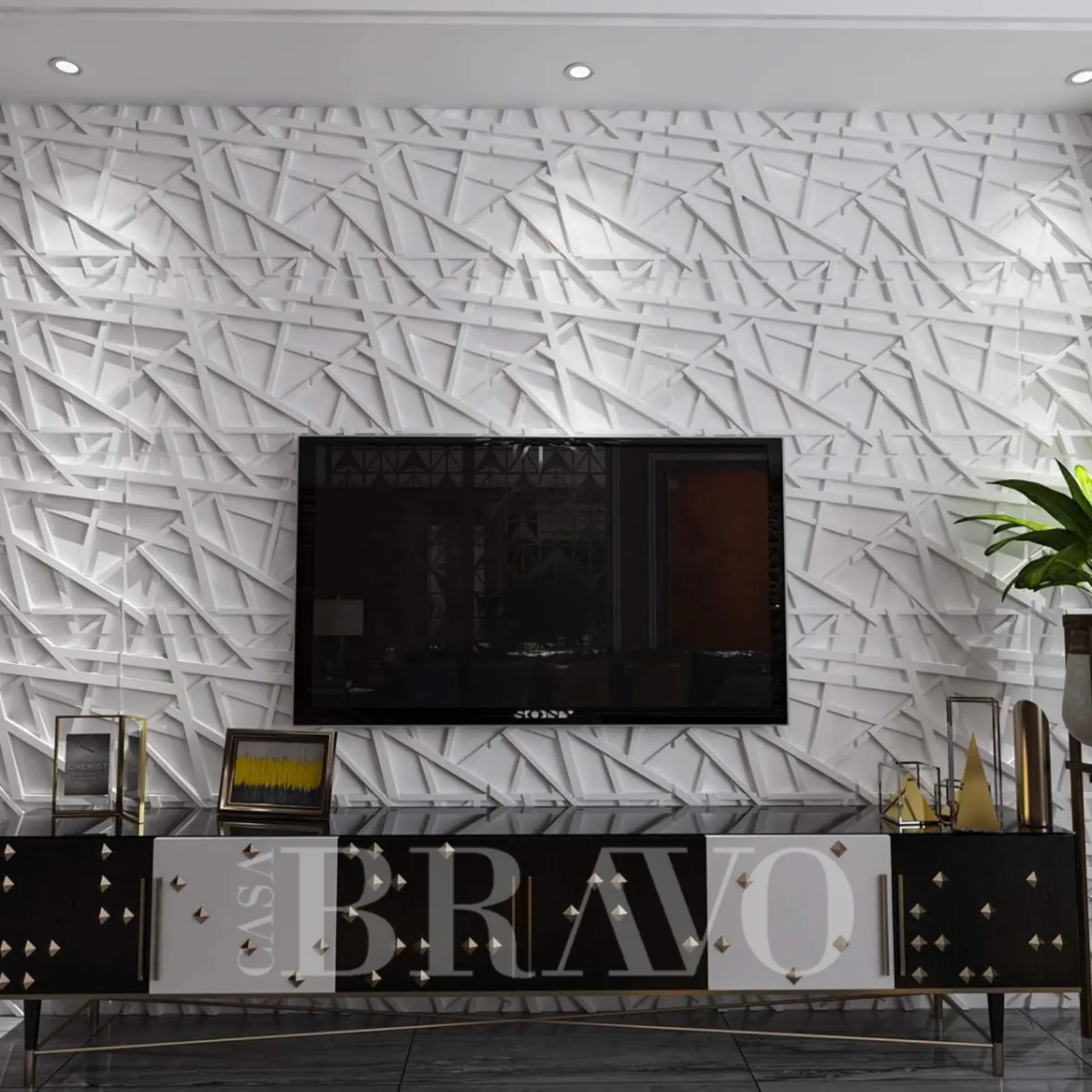 3D Decorative Wall Panel – Modern Geometric Design for Interior Walls  - 50*50 Cm